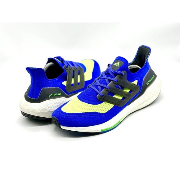 Adidas Shoes Men Size 11.5 UltraBOOST 21 Sonic Ink Black Green Brand‎ Sneakers - Picture 2 of 7
